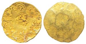 Kalachuris of Kalyana, Bijjala (1156-1168 AD), Gold Pagoda, 3.76g, central punch comprisin