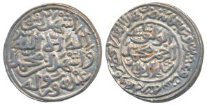 Muhammad bin Tughluq, Silver Adli, 9.14g, Hadrat Dehli mint, al-Wathiq type, AH 726 (GG D3