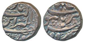 Jahangir, Silver Rupee, 11.39g, Burhanpur Mint, Din Panah type, fish as a mint mark in bet