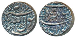 Jahangir, Silver Rupee, 11.45g, Jalnapur Mint, Kalima in floral background (KM 168.4). Ext