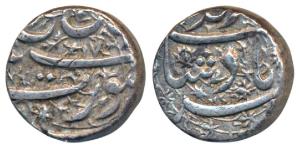 Jahangir, Silver Rupee, 11.36g, Surat Mint, Month Bahman, RY 17, nice ornamentation on bot