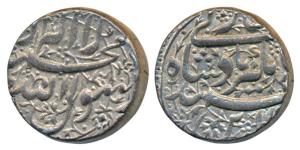 Jahangir, Silver Rupee, 11.43g, mint name off flan, Kalima in floral background (KM 168.4)