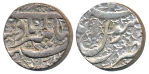 Jahangir, Silver Rupee, 11.45g, mint name off flan, Kalima in floral background (KM 168.4)
