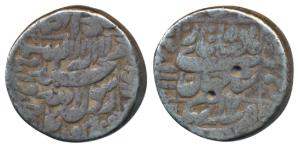 Shah Jahan, Silver Rupee, 10.88g, Bhakkar Mint, AH 1053/17, legend within square area (KM 