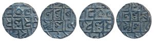 Prana Narayana, Silver ½ Tanka (2), with date RS 161, Crescent with dot mark below ‘na’ of