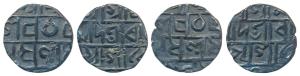 Mada Narayana (SE 1588-1603; 1666-1681 AD), Silver ½ Tanka (2). Crescent with dot mark bel