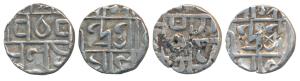 Rajendra Narayana (SE 1693-1695; 1771-1773 AD), Silver ½ Tanka (2), with Crescent & cross 