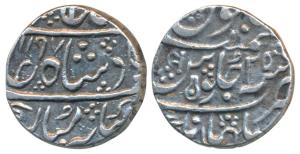 Ahalyabai Holkar (AH 1179-1210; 1765-1795 AD), Silver Rupee, Malharnagar Mint, in name of 