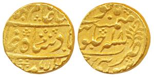 Mughal issue, Gold Mohur, 10.85g, Sawai Jaipur Mint, in the name of Shah Alam II, RY 18 (K