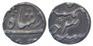 Murshidabad mint, silver ¼ Rupee, 2.86g, in the name of Alamgir II, RY 3, cross as mint ma