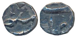 Murshidabad Mint, Silver 1/16 Rupee, 0.68g, in the name of Shah Alam II, RY 10, issue of 1