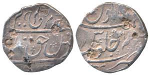Mumbai Mint, Silver Rupee, 11.53g, in the name of Farrukhsiyar, RY 6, Nagari letter “Ka” s