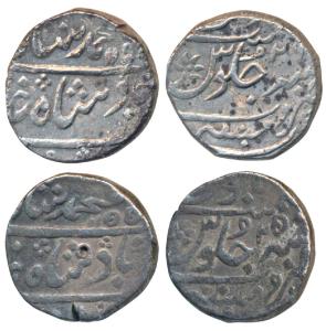 Mumbai Mint, Silver Rupee, 11.52g & 11.38g, in the name of Muhammad Shah, AH 1155/25 & 115