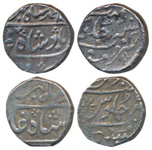 Mumbai Mint, Silver Rupees, 11.57g, in the name of Ahmed Shah Bahadur, RY 3 & 5, mint name