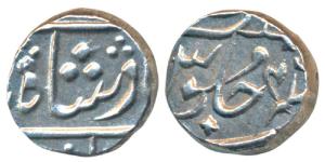 Surat Mint, Silver ½ Rupee, 5.80g, in the name of Shah Alam II, RY 46, Privy mark 6, issue
