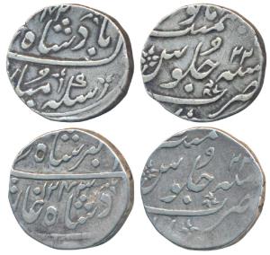 Ahmedabad Mint, Silver Rupee, 11.52g & 11.58g, in the name of Muhammad Akbar II, AH (12)42
