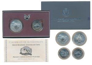 United States of America, Silver Dollar and Cupro-Nickel ½ Dollar, 1991 Mount Rushmore Gol