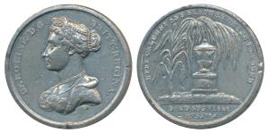 Great Britain, White Metal, Medal, obv. bust of Caroline, Here Calumny and Slander Cease T