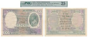 George V, Rupees 100, Madras, 1928, signed J. W. Kelly, (J&R 3.10.3F). Graded by PMG 25 Ve