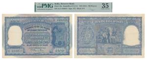 Rupees 100, 1951, signed B. Rama Rau, value written in Hindi reads as Rupaya, Serial numbe