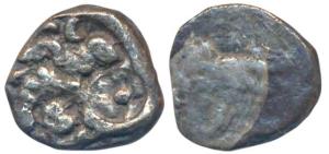 Archaic Punch Marked Coinage, attributed to Panchala Janapada, Silver ½ Karshapana, 1.88g,