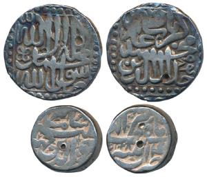 Akbar (AH 963-1014; 1556-1605 AD), Silver Rupee, 11.04g, Ahmedabad Mint, AH 984, Kalima ty