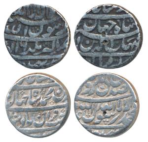 Shah Jahan, Silver Rupee (2), Akbarnagar Mint, RY 16; Akbarabad, names of the four Khalifa