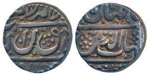 Shah Jahan, Silver Rupee, 11.36g, Golkonda Mint, slightly crude in style (KM 223.1). Test 