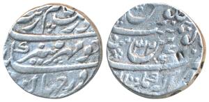 Aurangzeb, Silver Rupee, 11.53g, Akbarnagar Mint, RY 32 (KM 300.7). Very Fine.