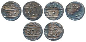 Aurangzeb, Silver ½ Rupee (3), mint name off flan, AH 1099/32, 1103/35 & RY 16. About Very