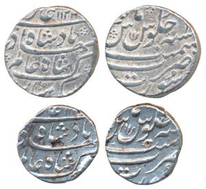 Shah Alam Bahadur (AH 1118-1124; 1707-1712 AD), Silver Rupee and ½, 11.52g & 5.72g, Surat 