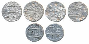 Shah Alam Bahadur, Silver Rupee (3), Surat Mint, AH 1123; Bareli Mint, AH 1120/2 (KM 347.1