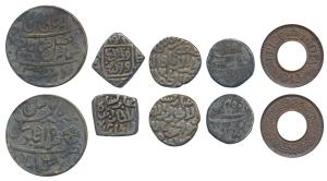 Assorted lot (5), Delhi Sultanate, Mubarak Shah, Square 8 Gani; Ala ud Din Muhammad Khilji