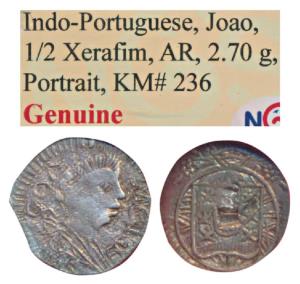 Goa, Joao VI as Regent (1799-1816 AD), Silver ½ Pardao, 2.7g, obv. diademed head to right 