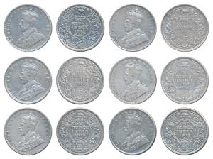 George V, Silver Rupee (6), 1912 (2), 1916, 1917, 1918, 1919. Very Fine to Very Fine+. (6)