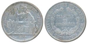 French Indo-China, Silver Piastre, 26.92g, 1896, obv. Liberty seated left, rev. denominati