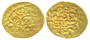 Safavid Dynasty, Gold ¼ Mithqal, 1.18g, legend on both sides within an oblong cartouche. V