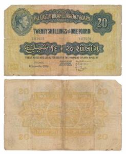 East African Currency Board, George VI, 20 Shillings, Nairobi, 1st September 1950. Fine+, 