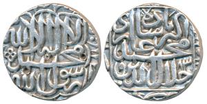 Akbar, Silver Rupee, 11.34g, Agra Mint, Kalima type, AH 983 (KM 80.1). Very Fine+.