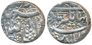 Jahangir (AH 1033-1037; 1623-1627), Silver Rupee, 11.4g, mint name off flan but style that