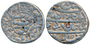 Shah Jahan, Silver Rupee, 11.32g, Akbarabad Mint, AH 1042, Kalmia within circle on obv. (K