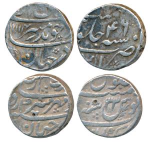 Aurangzeb, Silver Rupee, 11.55g, Akbarnagar Mint, AH 1114/46, badre munir couplet, (KM 300