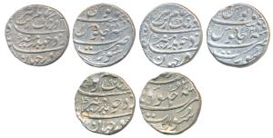 Aurangzeb, Silver Rupee, 11.49g & 11.52g, Surat Mint, AH 1096/28, 1115/48, 1097/30 Alif in
