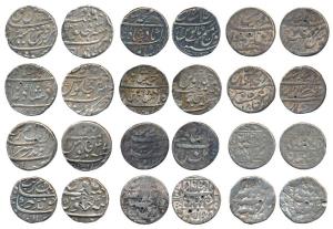 Assorted lot, Silver Rupee, Shah Jahan (3), Lahore Mint, RY 18, AH 1046; Aurangzeb (3), La