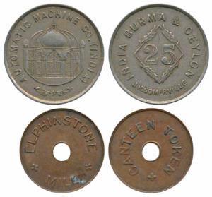 Token of Automatic Machine Company, J. H. Somerville, for Ceylon, Burma and India; Canteen