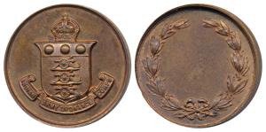 Indian Army Ordinance Corps, Copper Medal, 30g, obv. Regimental Logo, rev. laurel wreath a