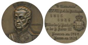 Indo Portuguese Monarchs, Bronze Medal, 85g, Joao VI (1816-26), obv. bust of the ruler; re