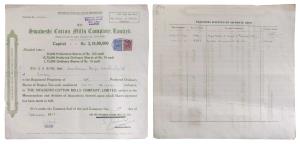 Swadeshi Cotton Mills Company Limited, Preference shares. issued to Devkaran Nanjee Bankin