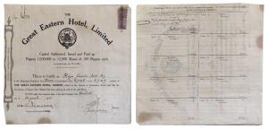 Great Eastern Hotel Limited, 1938, This company owned the Grand Hotel in Calcutta that lat