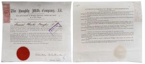 The Hooghly Mills Company Limited, Issued to General Charles Douglas in October 1882. With